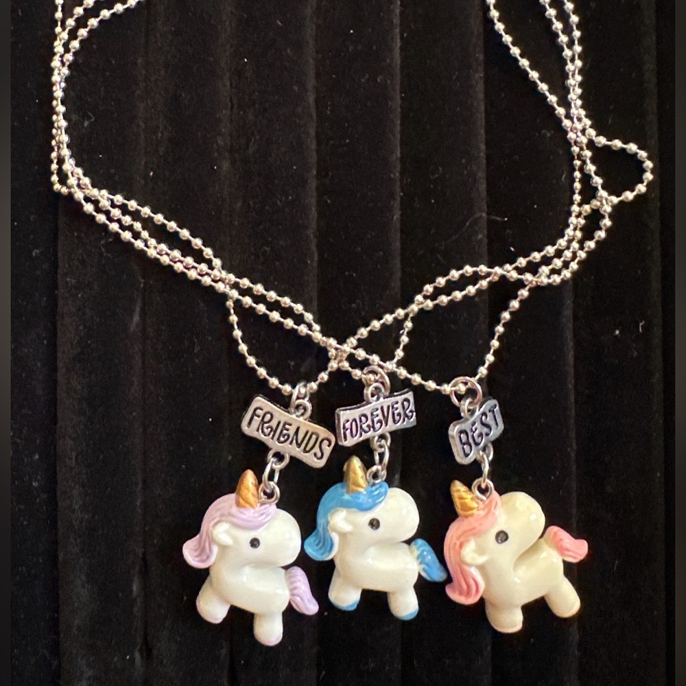 Kids’ Best Friends Forever Unicorn Necklace Set - 3 Pieces